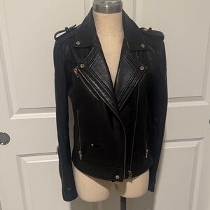 Women's Blank NYC Black Leather Moto Jacket